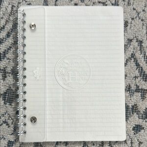 White Spiral Notebook with Embossed Logo
